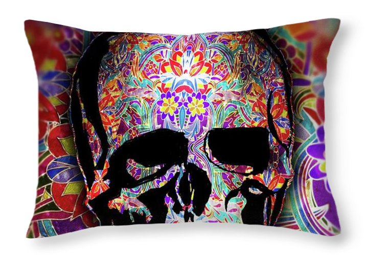Skull With Sparkle Pattern - Throw Pillow