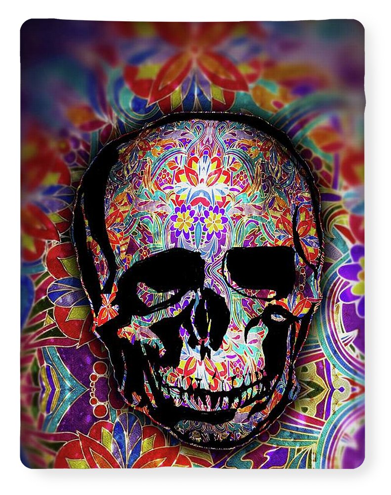 Skull With Sparkle Pattern - Blanket