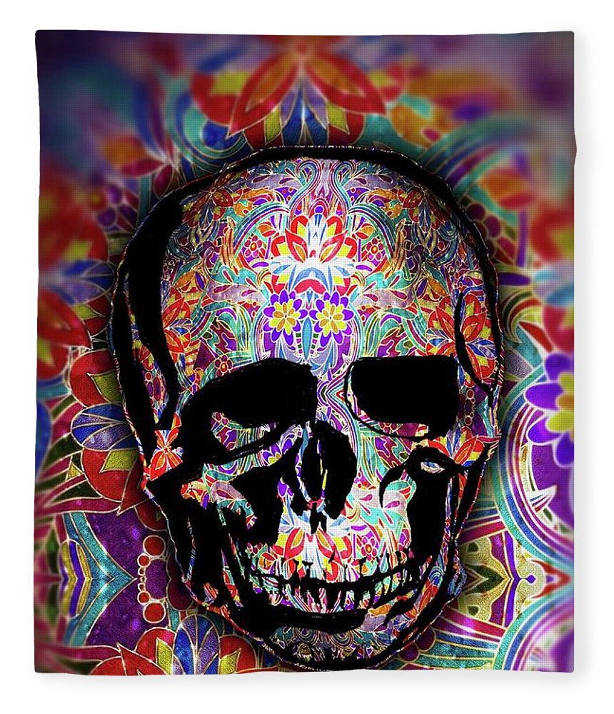 Skull With Sparkle Pattern - Blanket
