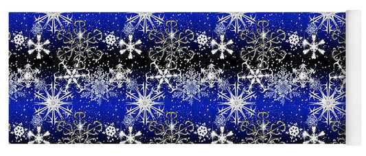 Snowflakes At Night - Yoga Mat