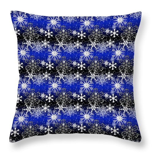 Snowflakes At Night - Throw Pillow
