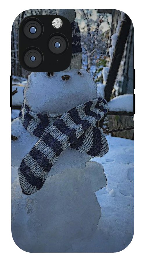 Snowman At My Table - Phone Case