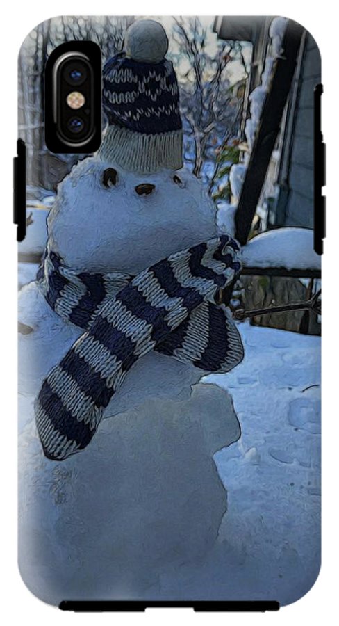 Snowman At My Table - Phone Case