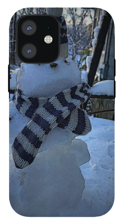 Snowman At My Table - Phone Case