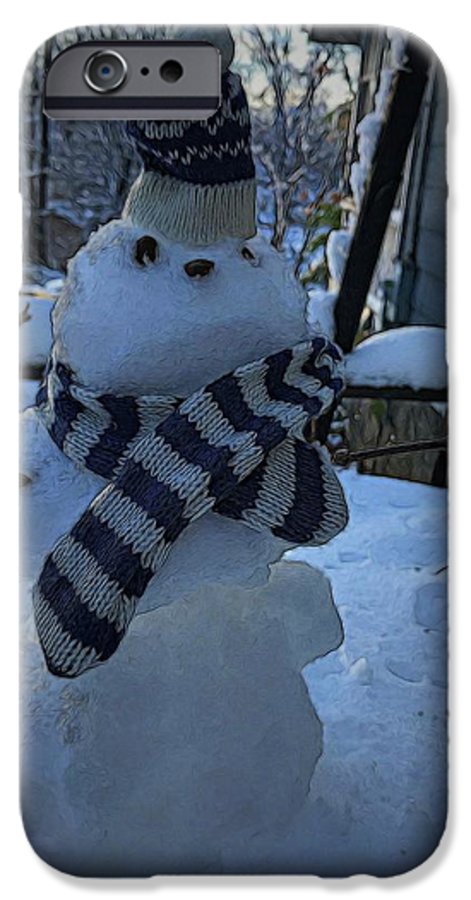 Snowman At My Table - Phone Case
