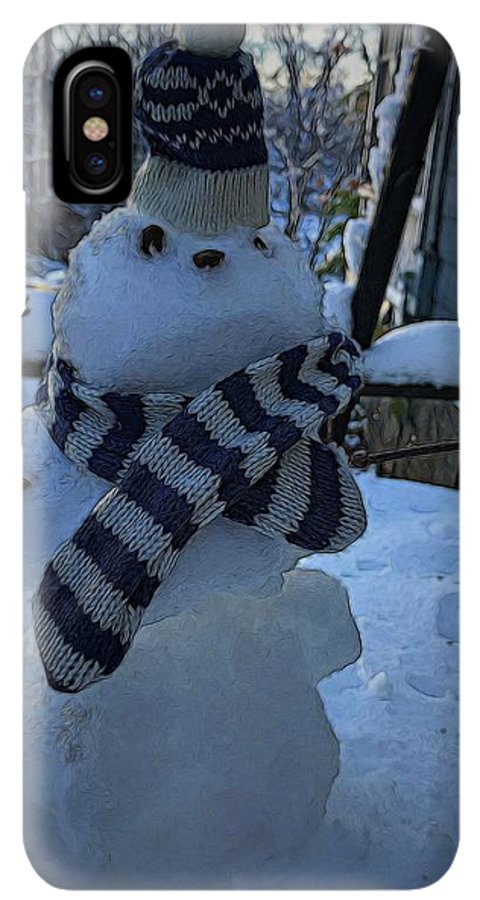 Snowman At My Table - Phone Case