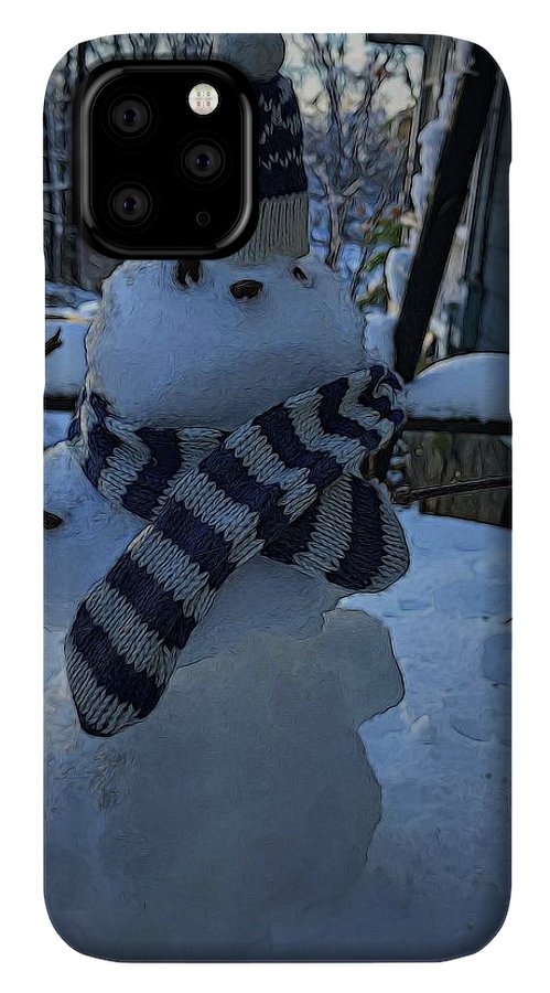 Snowman At My Table - Phone Case