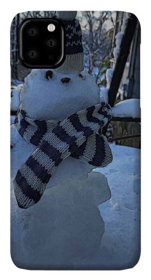 Snowman At My Table - Phone Case