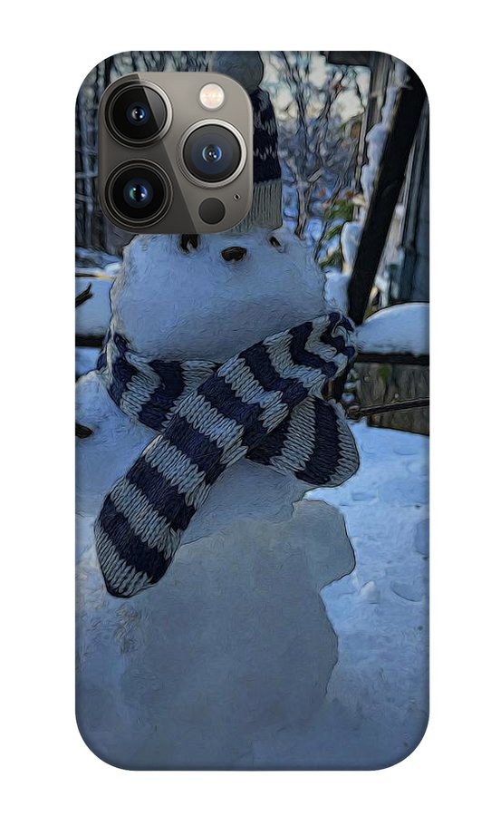 Snowman At My Table - Phone Case