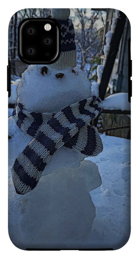 Snowman At My Table - Phone Case
