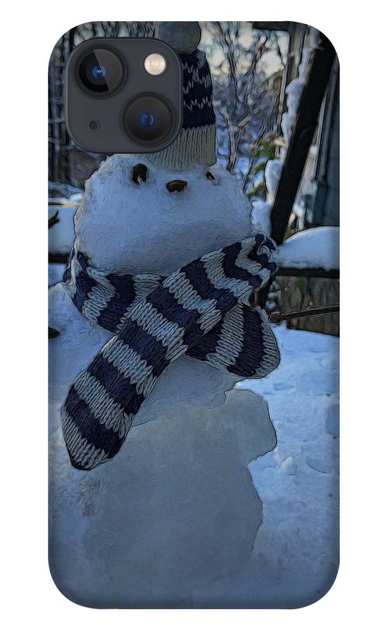 Snowman At My Table - Phone Case