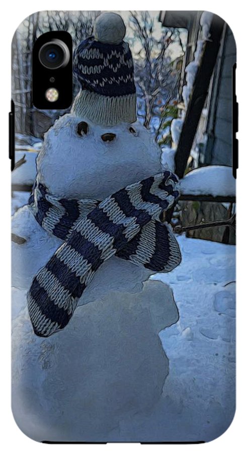 Snowman At My Table - Phone Case