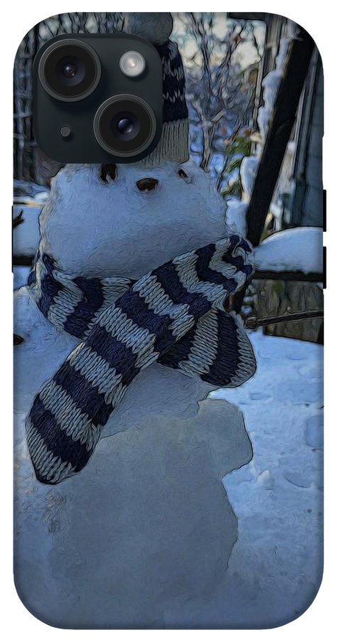 Snowman At My Table - Phone Case