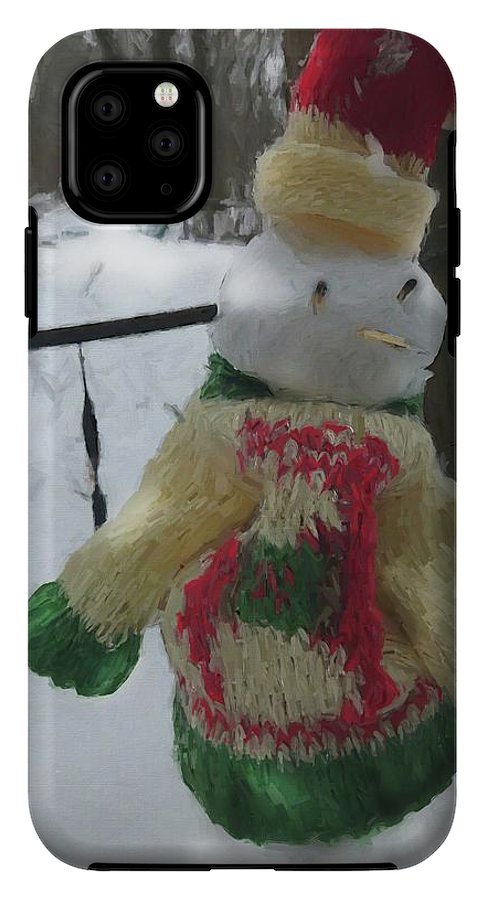 Snowman At My Table In A Sweater - Phone Case