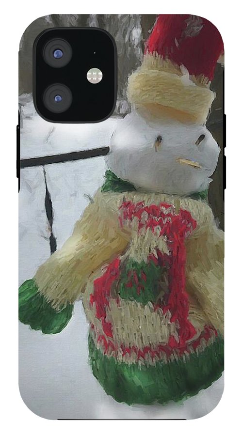 Snowman At My Table In A Sweater - Phone Case