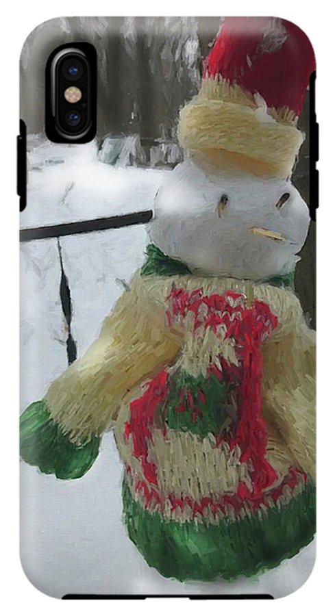 Snowman At My Table In A Sweater - Phone Case