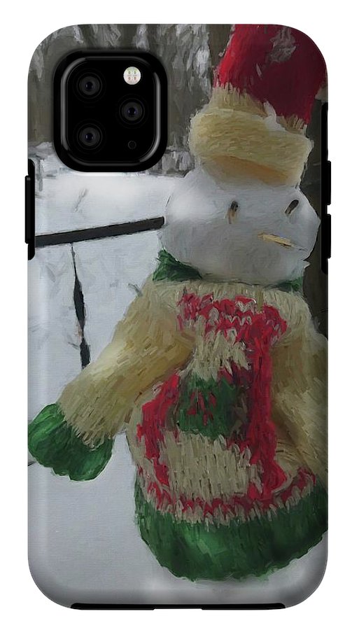 Snowman At My Table In A Sweater - Phone Case