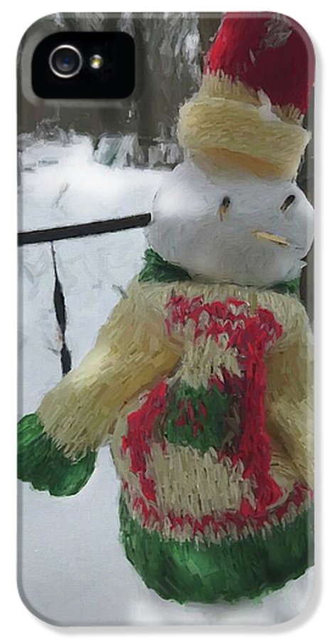 Snowman At My Table In A Sweater - Phone Case