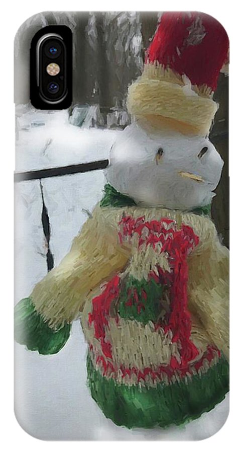 Snowman At My Table In A Sweater - Phone Case