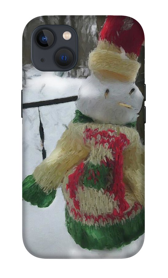 Snowman At My Table In A Sweater - Phone Case