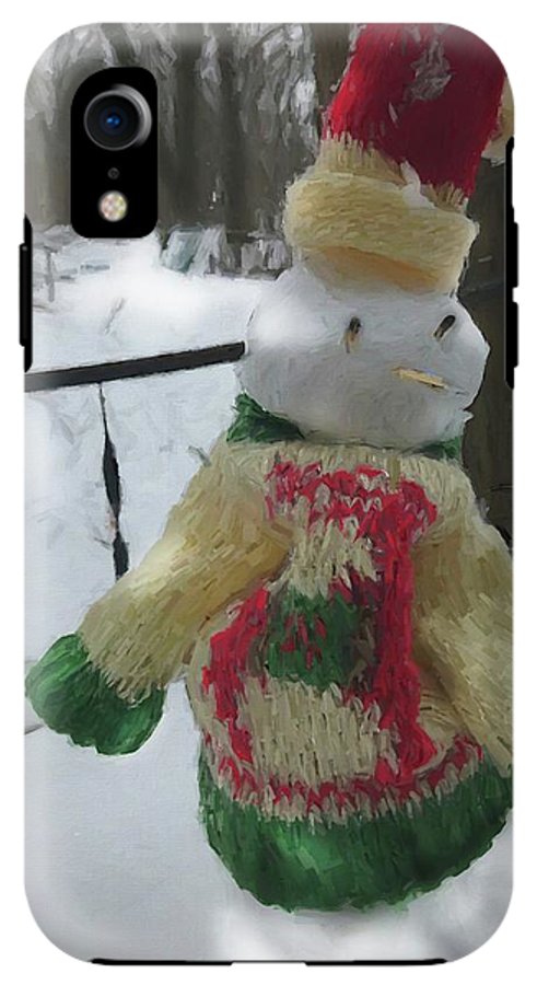 Snowman At My Table In A Sweater - Phone Case