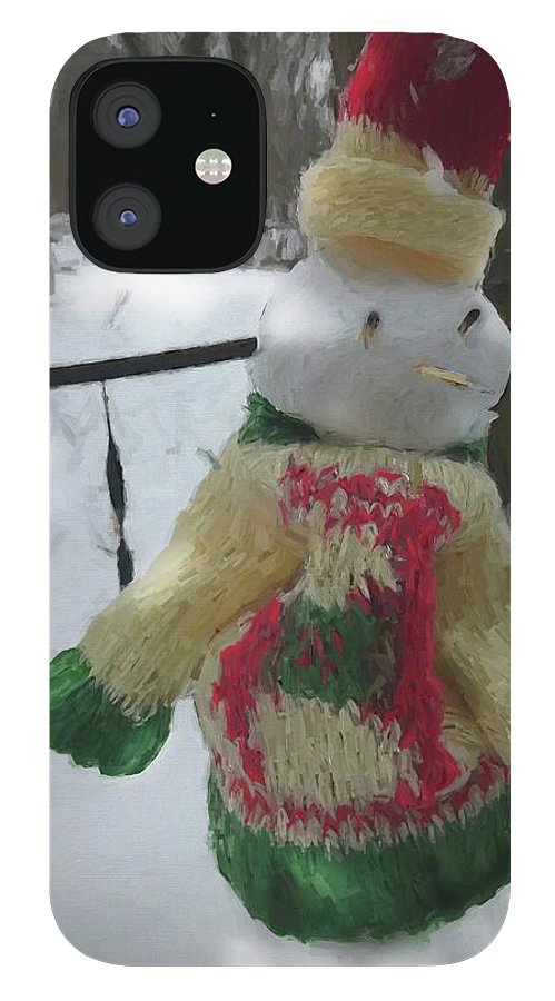 Snowman At My Table In A Sweater - Phone Case