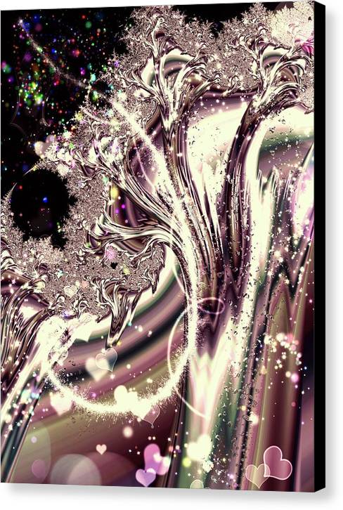 Sometimes I can See Your Soul Liquid Silver Fractal - Canvas Print