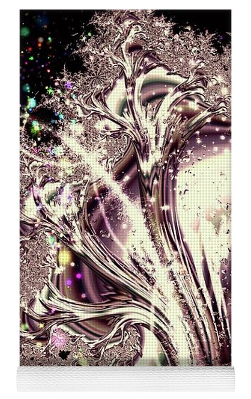 Sometimes I can See Your Soul Liquid Silver Fractal - Yoga Mat