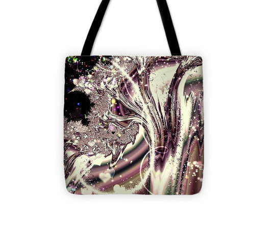Sometimes I can See Your Soul Liquid Silver Fractal - Tote Bag