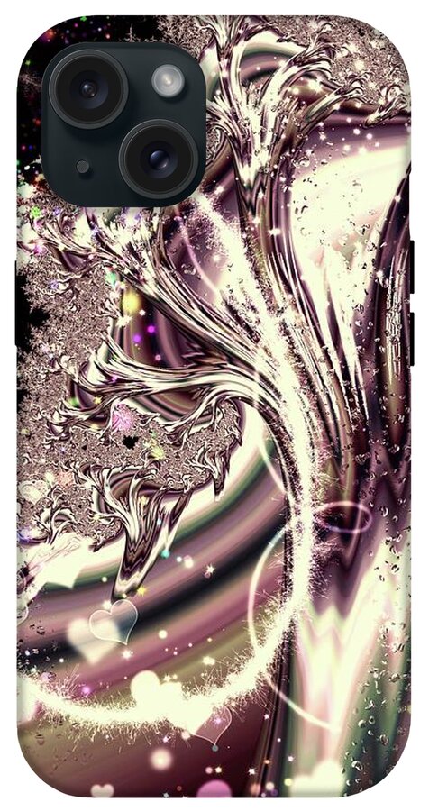 Sometimes I can See Your Soul Liquid Silver Fractal - Phone Case