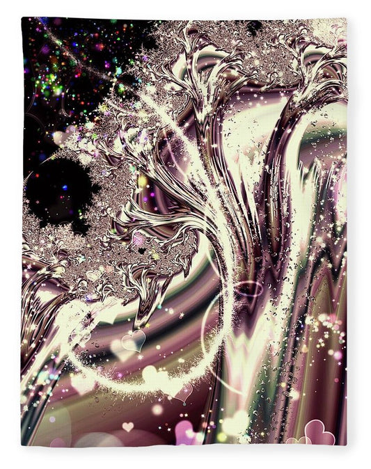 Sometimes I can See Your Soul Liquid Silver Fractal - Blanket