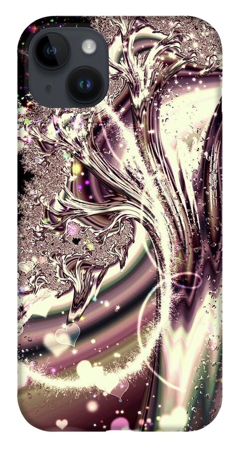 Sometimes I can See Your Soul Liquid Silver Fractal - Phone Case
