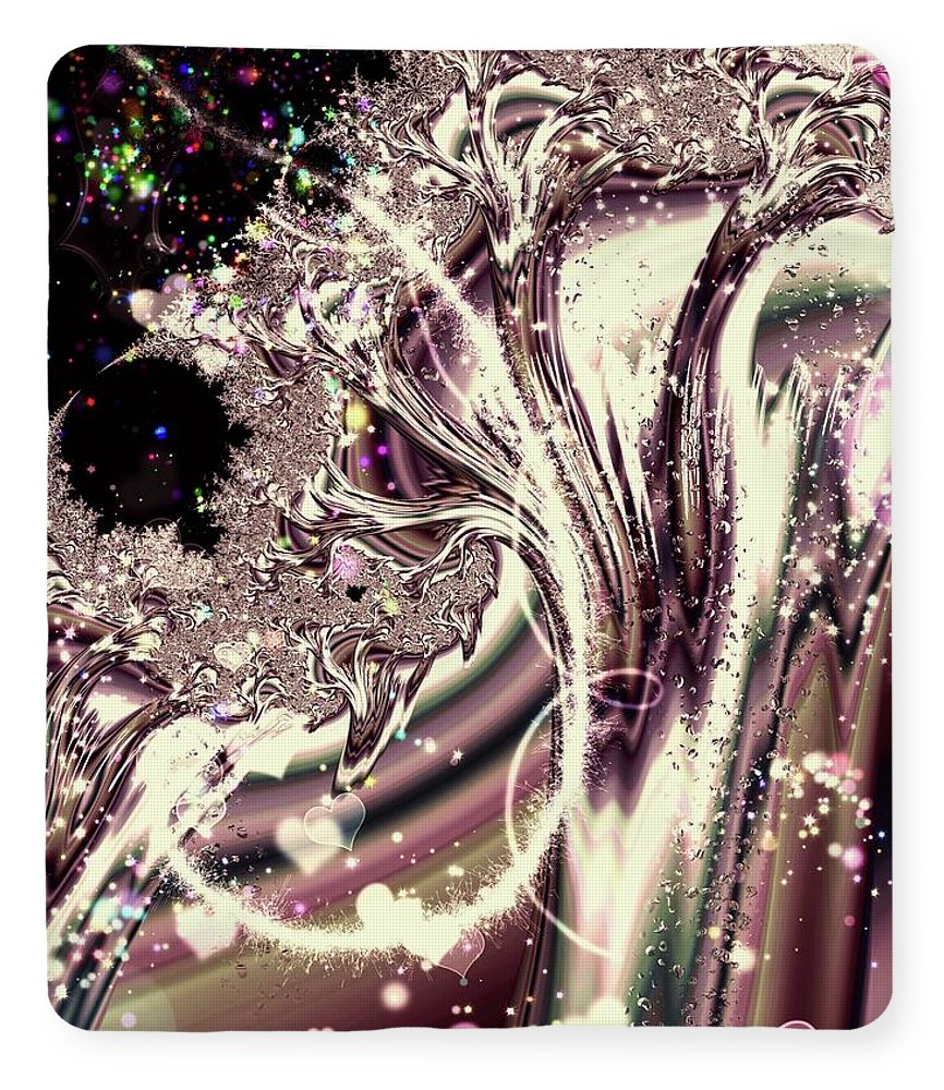 Sometimes I can See Your Soul Liquid Silver Fractal - Blanket