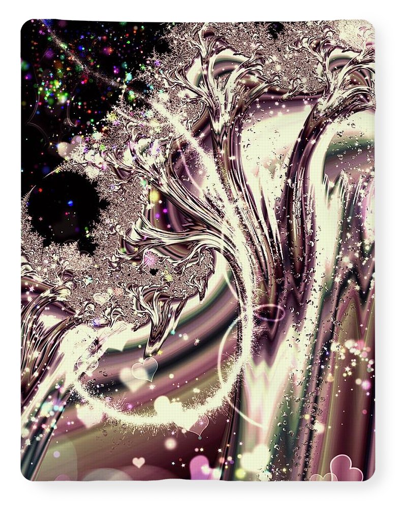Sometimes I can See Your Soul Liquid Silver Fractal - Blanket