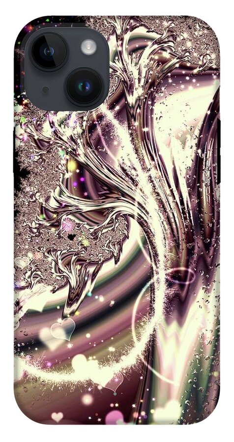 Sometimes I can See Your Soul Liquid Silver Fractal - Phone Case