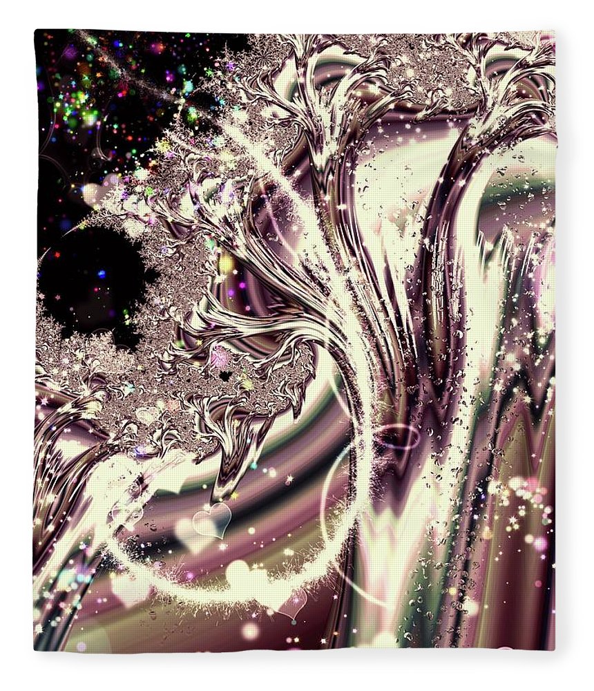 Sometimes I can See Your Soul Liquid Silver Fractal - Blanket