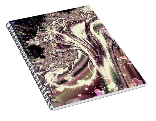Sometimes I can See Your Soul Liquid Silver Fractal - Spiral Notebook