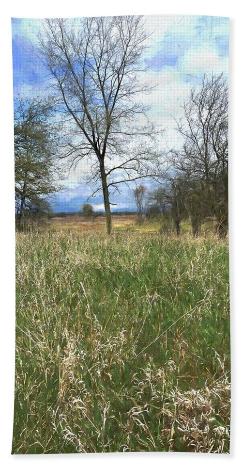 Spring Prairie Grass Landscape - Beach Towel