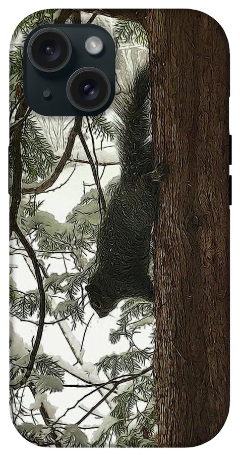 Squirrel on a Snowy Tree - Phone Case
