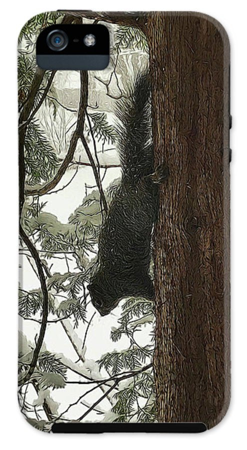 Squirrel on a Snowy Tree - Phone Case