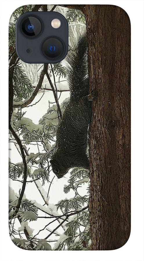 Squirrel on a Snowy Tree - Phone Case