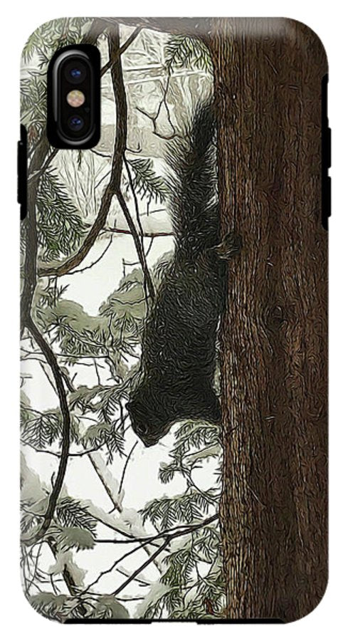 Squirrel on a Snowy Tree - Phone Case