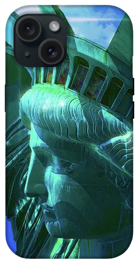 Statue of Liberty Graphic In The Sun - Phone Case