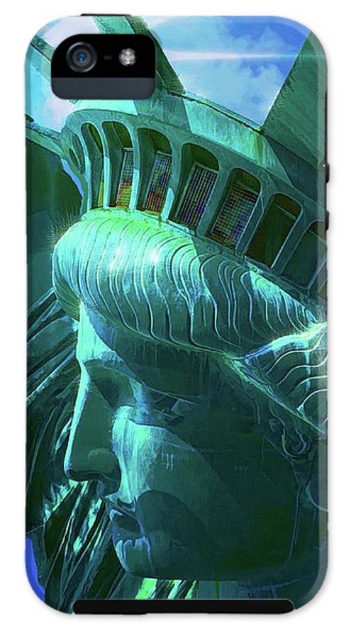 Statue of Liberty Graphic In The Sun - Phone Case