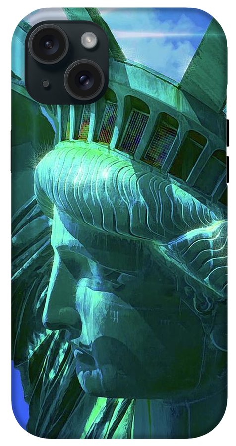 Statue of Liberty Graphic In The Sun - Phone Case