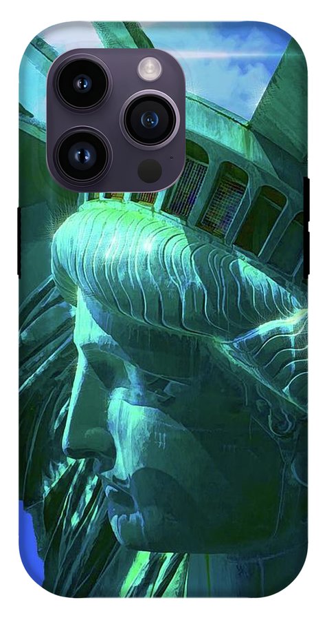 Statue of Liberty Graphic In The Sun - Phone Case