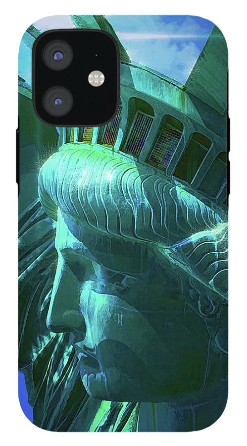 Statue of Liberty Graphic In The Sun - Phone Case