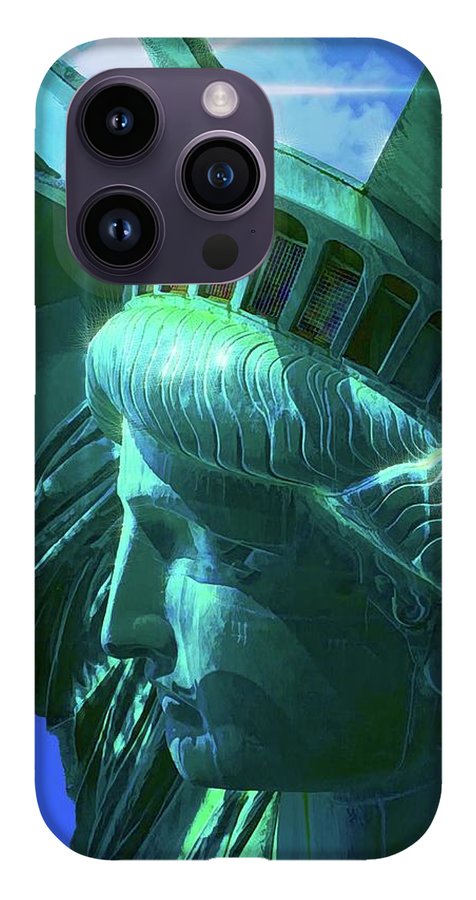 Statue of Liberty Graphic In The Sun - Phone Case
