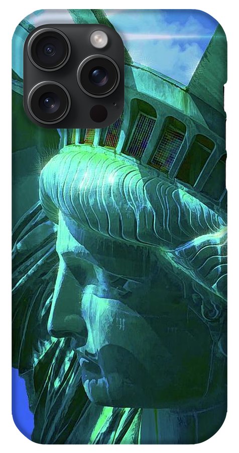 Statue of Liberty Graphic In The Sun - Phone Case