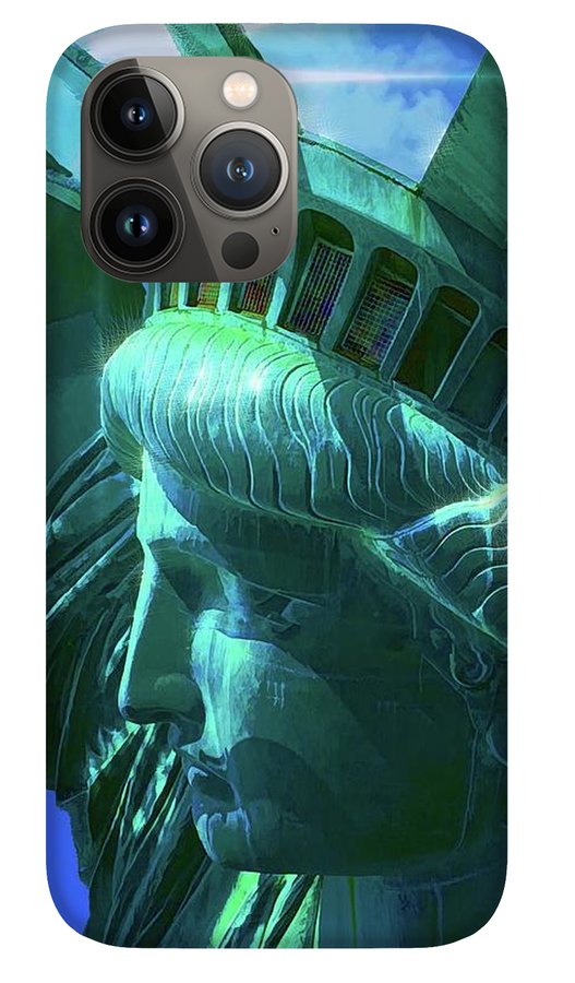 Statue of Liberty Graphic In The Sun - Phone Case